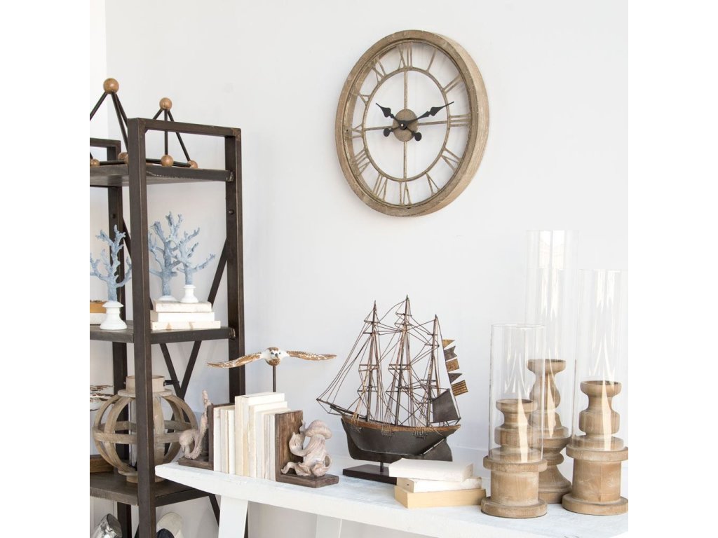 Light Brown 19" Small Farmhouse Wall Clock - image 5