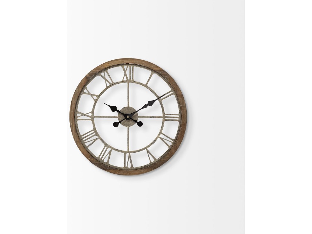 Light Brown 19" Small Farmhouse Wall Clock - image 2