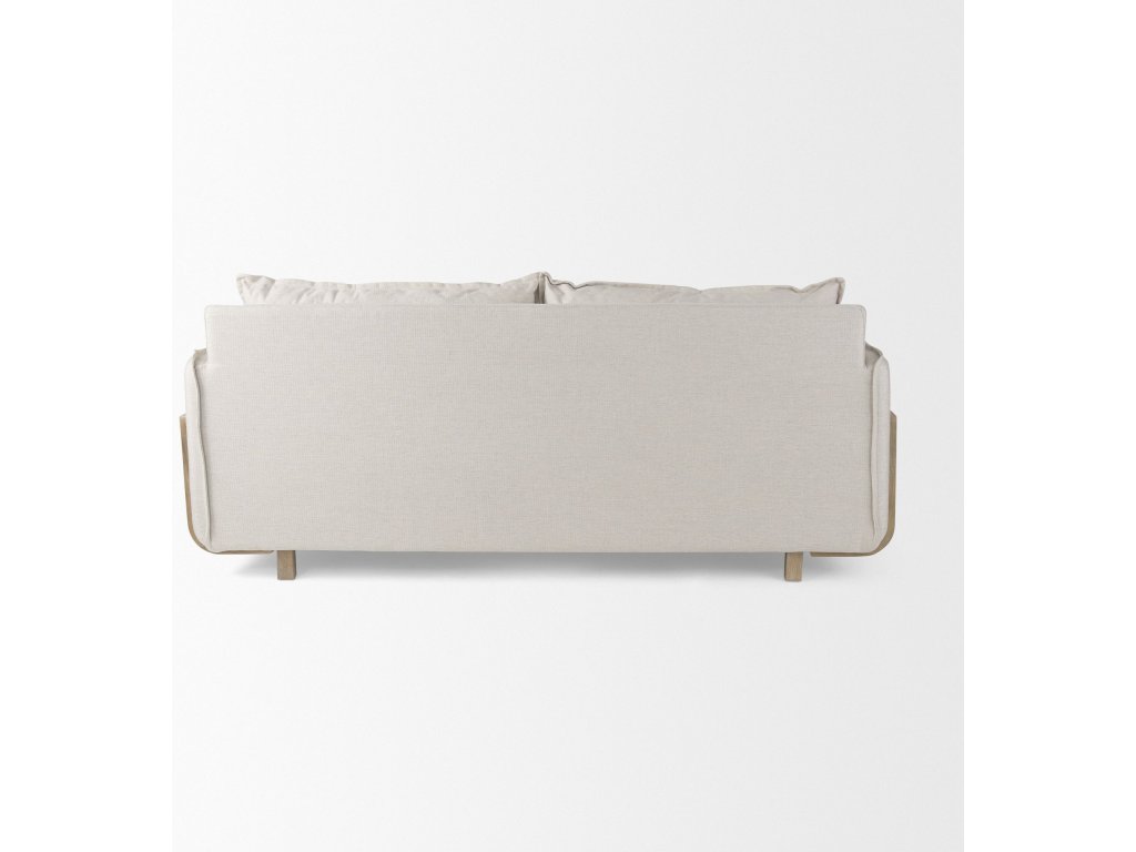 I 84" Beige Upholstered Three Seater Sofa - image 5