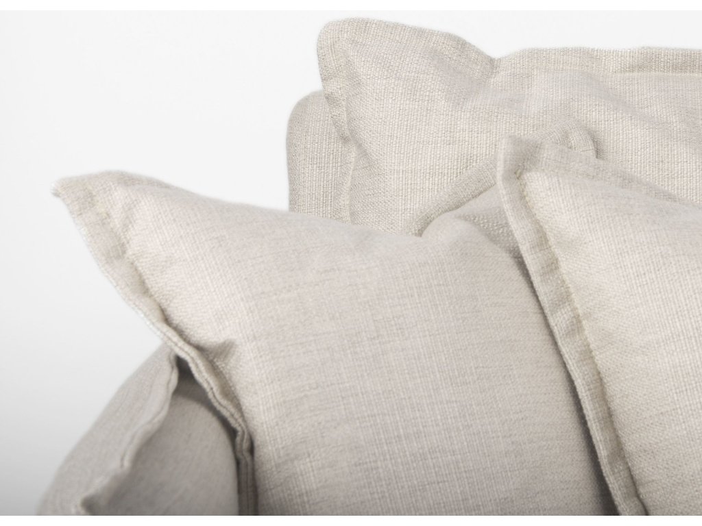 I 84" Beige Upholstered Three Seater Sofa - image 8