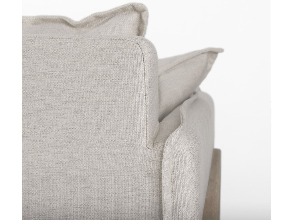 I 84" Beige Upholstered Three Seater Sofa - image 9