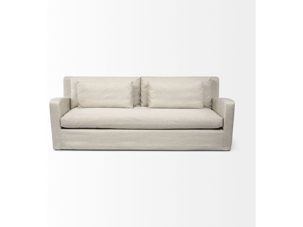 II 92.5 x 38.25 x 34.5 Beige Slipcover Three Seater Sofa - image 6