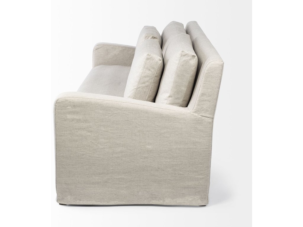 II 92.5 x 38.25 x 34.5 Beige Slipcover Three Seater Sofa - image 7