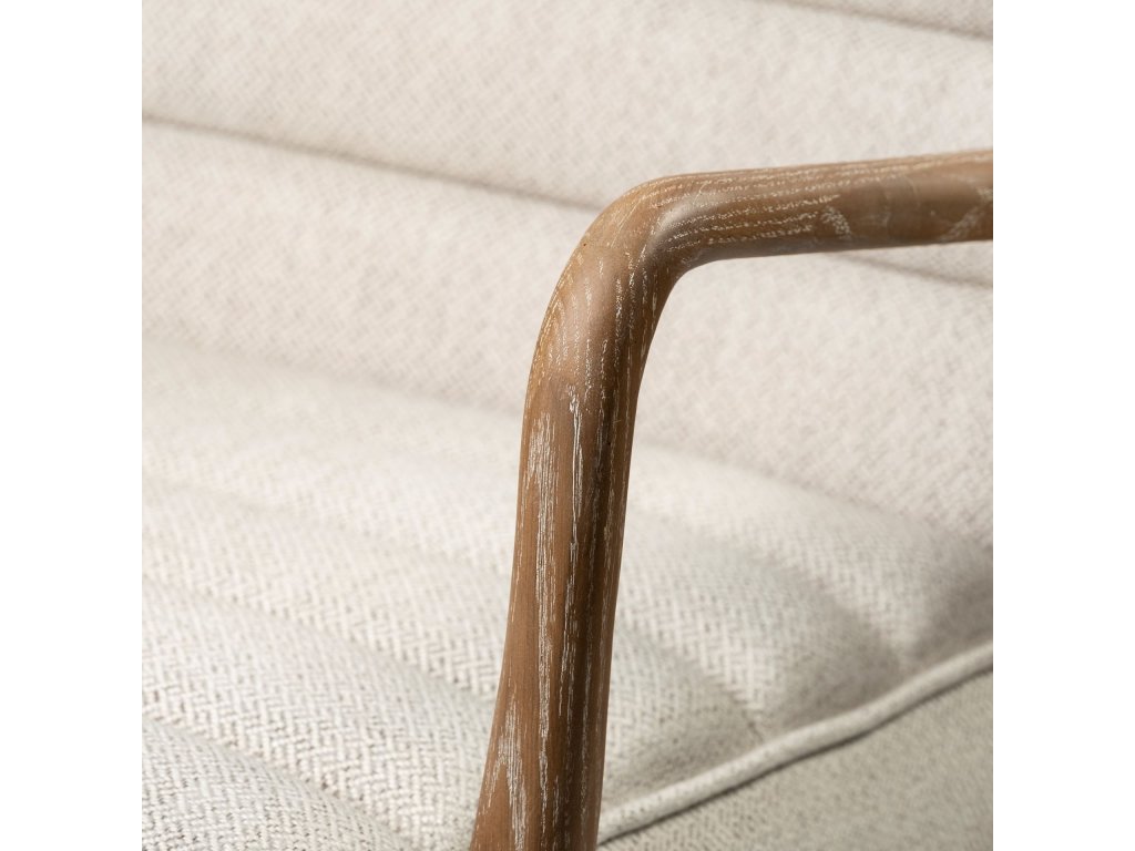 II Cream Fabric w/ Brown Wooden Frame Accent Chair - image 9