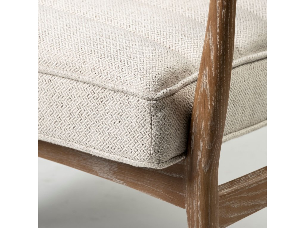 II Cream Fabric w/ Brown Wooden Frame Accent Chair - image 10