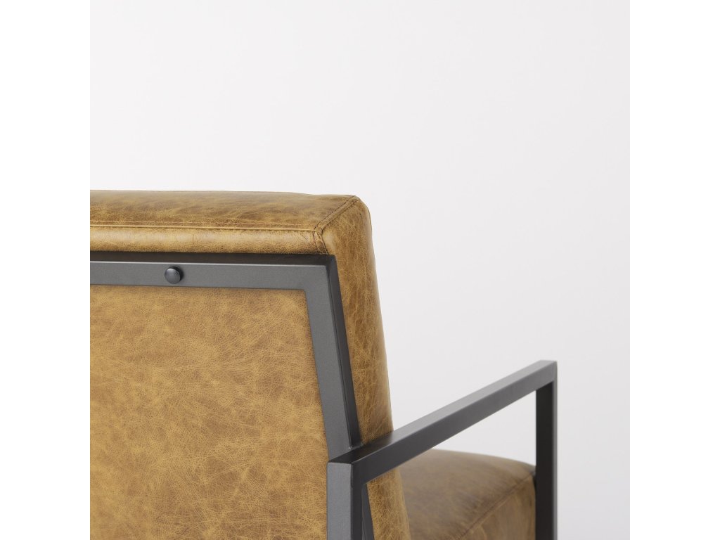 II Brown Leather Seat w/Gray Metal Frame Accent Chair - image 8
