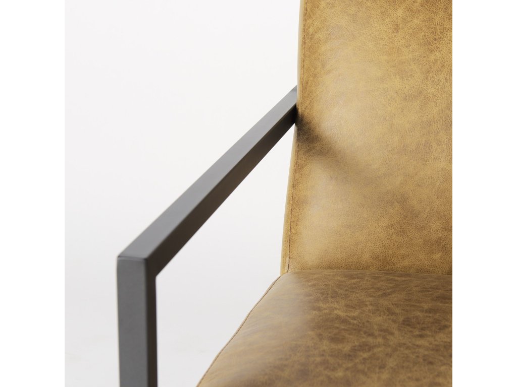 II Brown Leather Seat w/Gray Metal Frame Accent Chair - image 9