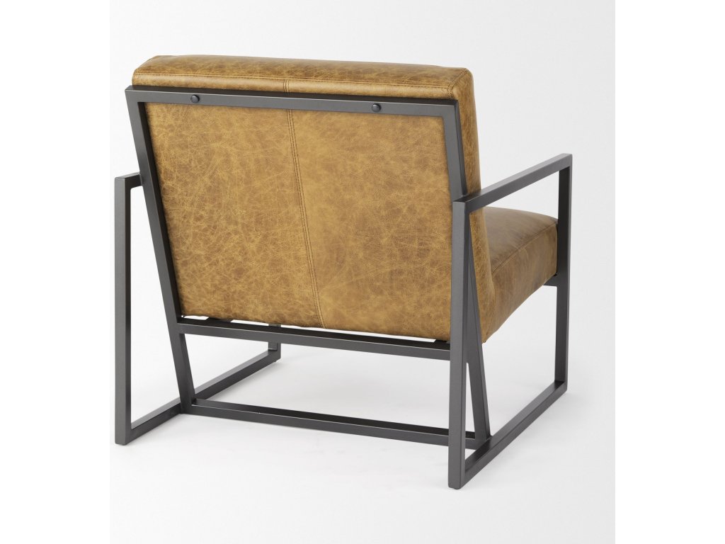 II Brown Leather Seat w/Gray Metal Frame Accent Chair - image 6