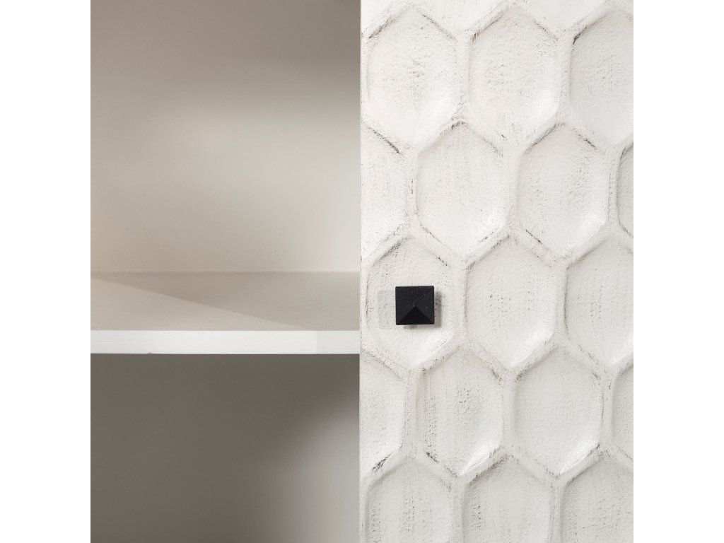White Fir Veneer w/ Gray Metal 2-Door Accent Cabinet - image 9