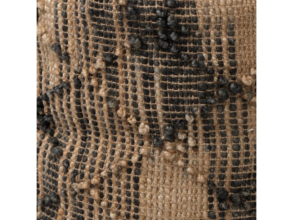 Tan Jute Popcorn Stich Cylindrical Pouf - image 3