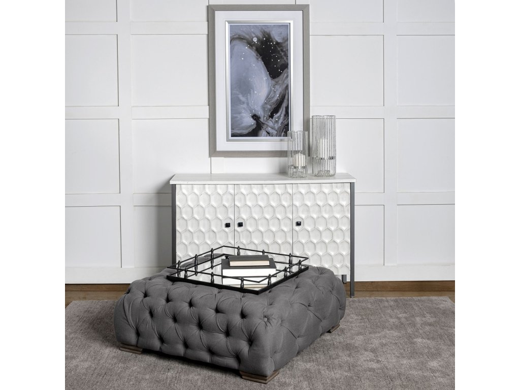 White Fir Veneer w/ Gray Metal 2-Door Accent Cabinet - image 2