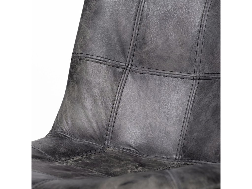 Black Genuine Leather Seat w/ Black Metal Frame Dining Chair - image 10