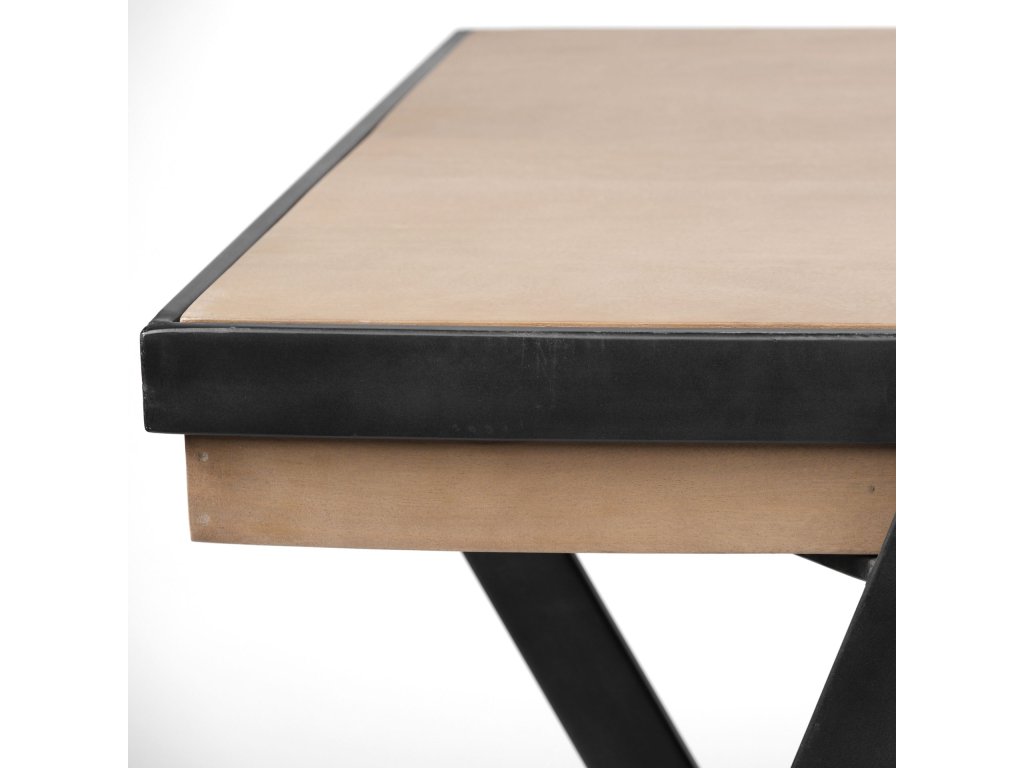 61L x 28.75W x 30H Light Brown Wooden Iron Frame Office Desk - image 7