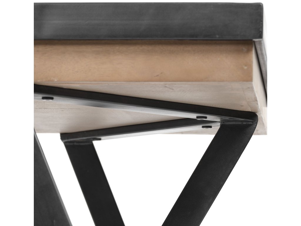 61L x 28.75W x 30H Light Brown Wooden Iron Frame Office Desk - image 9