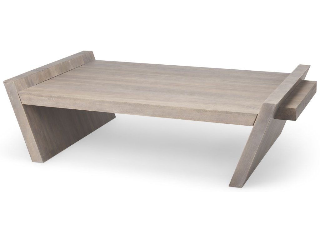 59X36 Brown Solid Wood Top & Base Coffee Table - main image