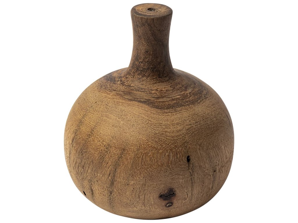 Small Solid Wood Vase Shaped Decorative Object - main image