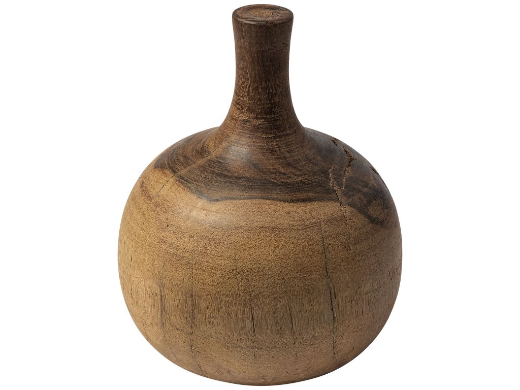 Large Solid Wood Vase Shaped Decorative Object - main image