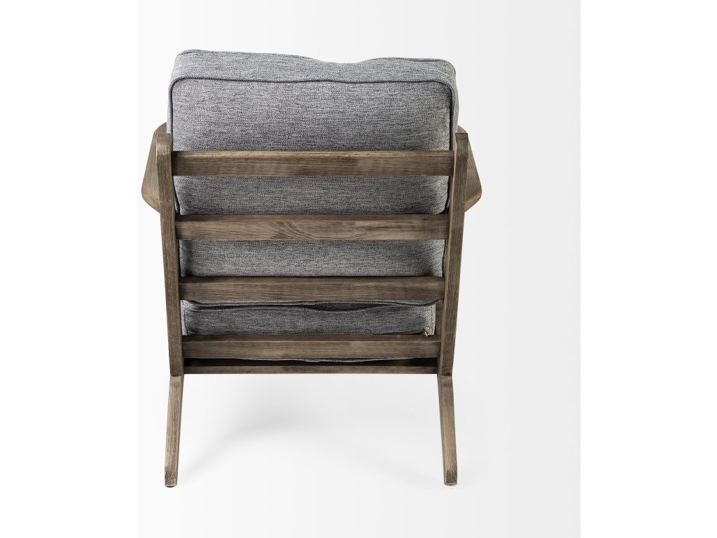 V Castlerock Grey Fabric Wrapped Brown Wooden Frame Accent Chair - image 6