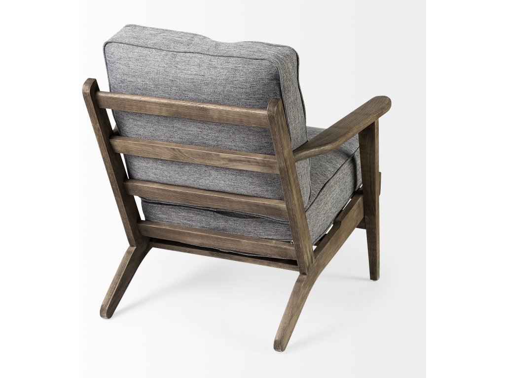 V Castlerock Grey Fabric Wrapped Brown Wooden Frame Accent Chair - image 7