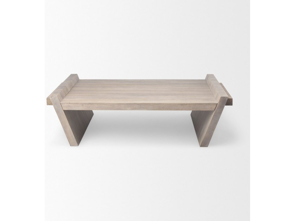 59X36 Brown Solid Wood Top & Base Coffee Table - image 3