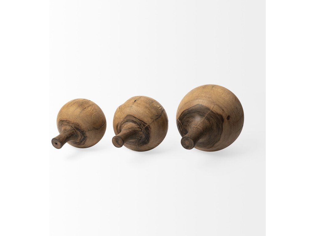 Small Solid Wood Vase Shaped Decorative Object - image 4