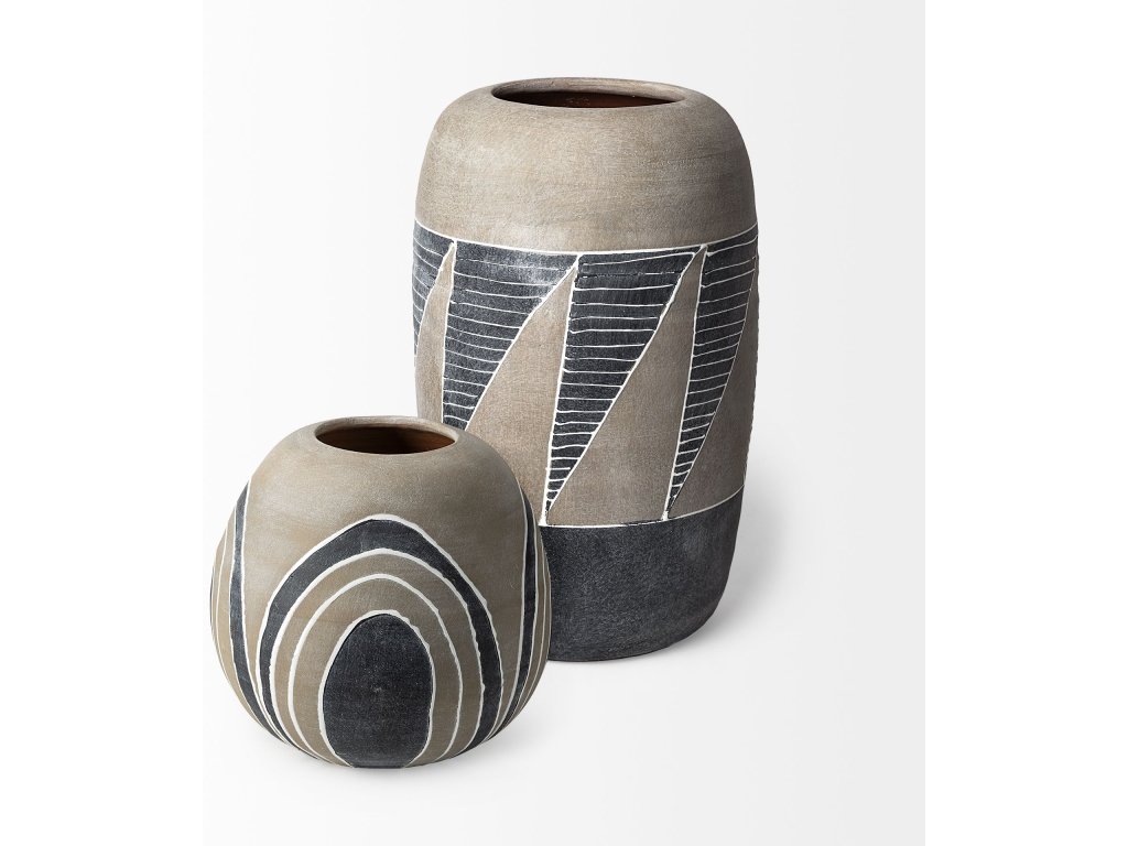 Small Brown/White Ceramic Vase - image 5