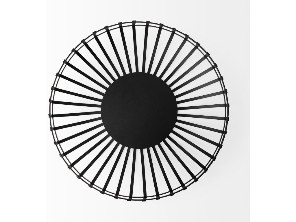 Set of 2 Black Metal Slated Bowls - image 5