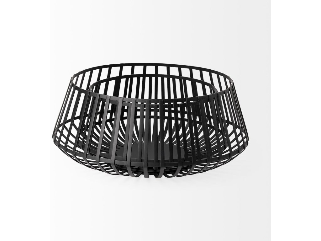 Set of 2 Black Metal Slated Bowls - image 4