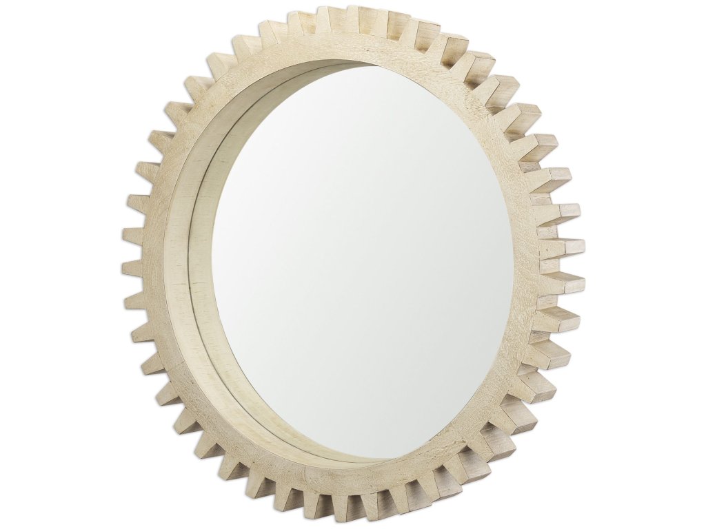 Mirror 35" Round Natural Wood Frame Mirror - main image
