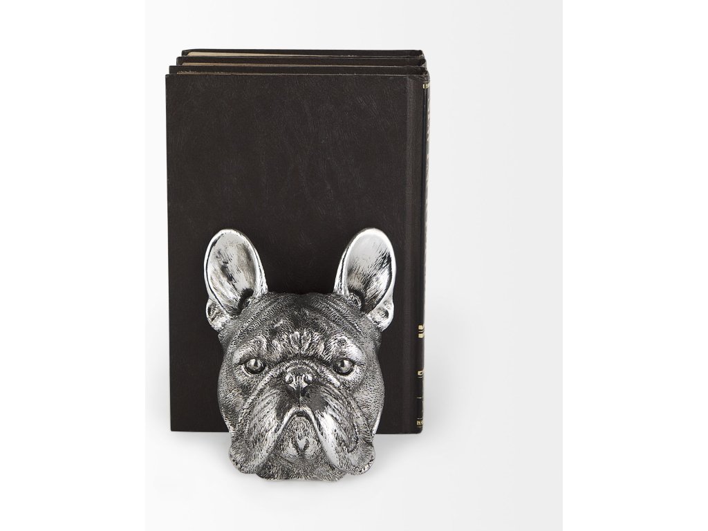 (Set of 2) 5L x 5W Silver American Bulldog Bookends - image 2