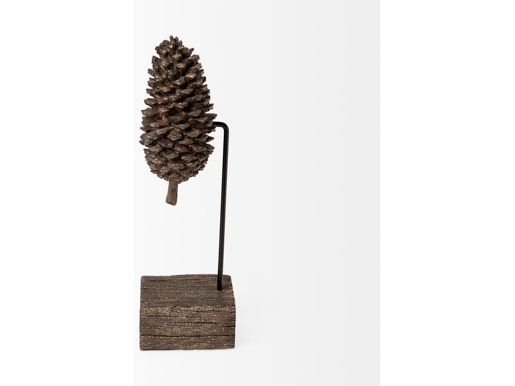 (Small) 4L x 4W Brown Resin Pinecone Replica - image 4