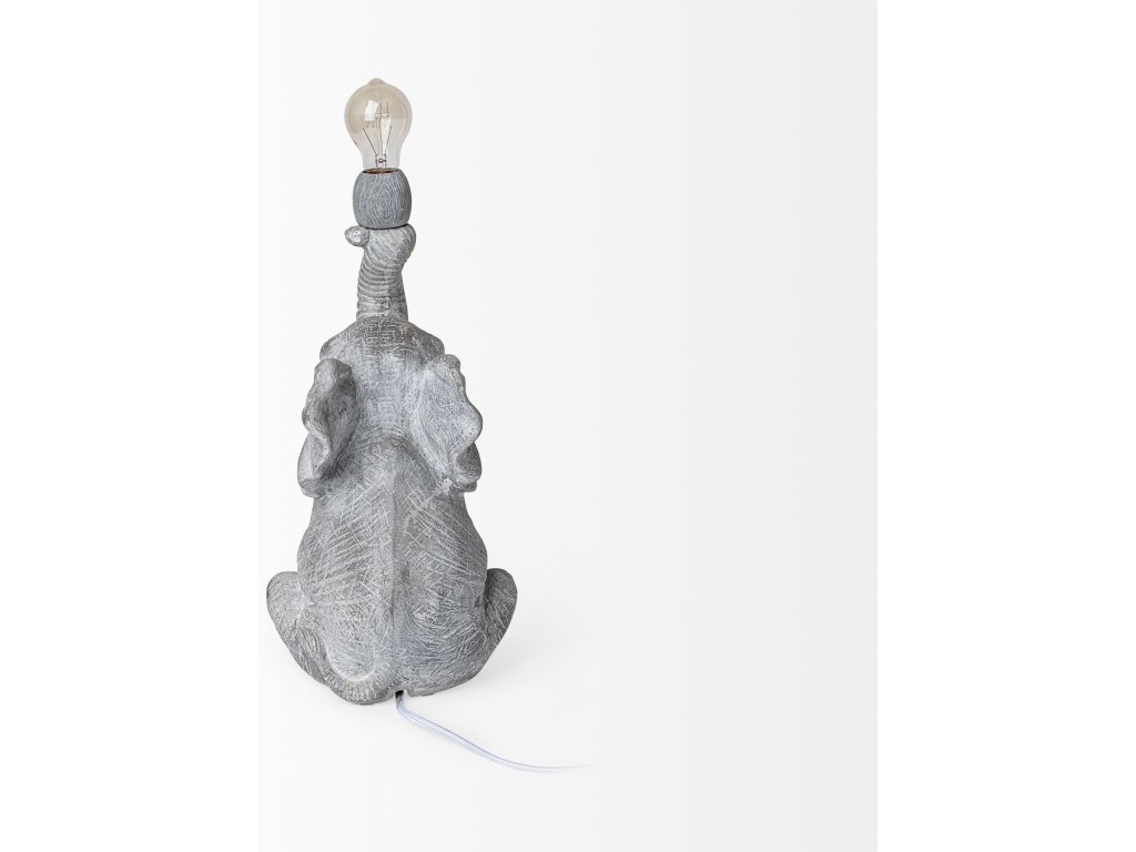 (15.9"H) Gray Resin Elephant Calf Table Lamp - image 4