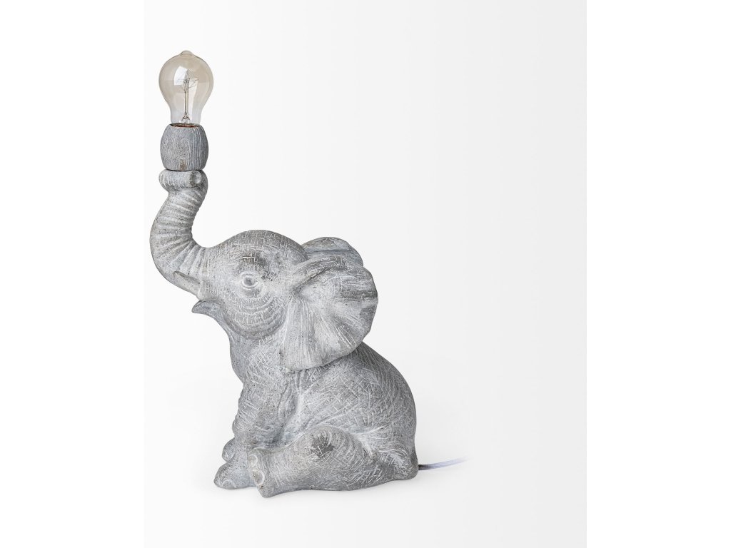 (15.9"H) Gray Resin Elephant Calf Table Lamp - image 3