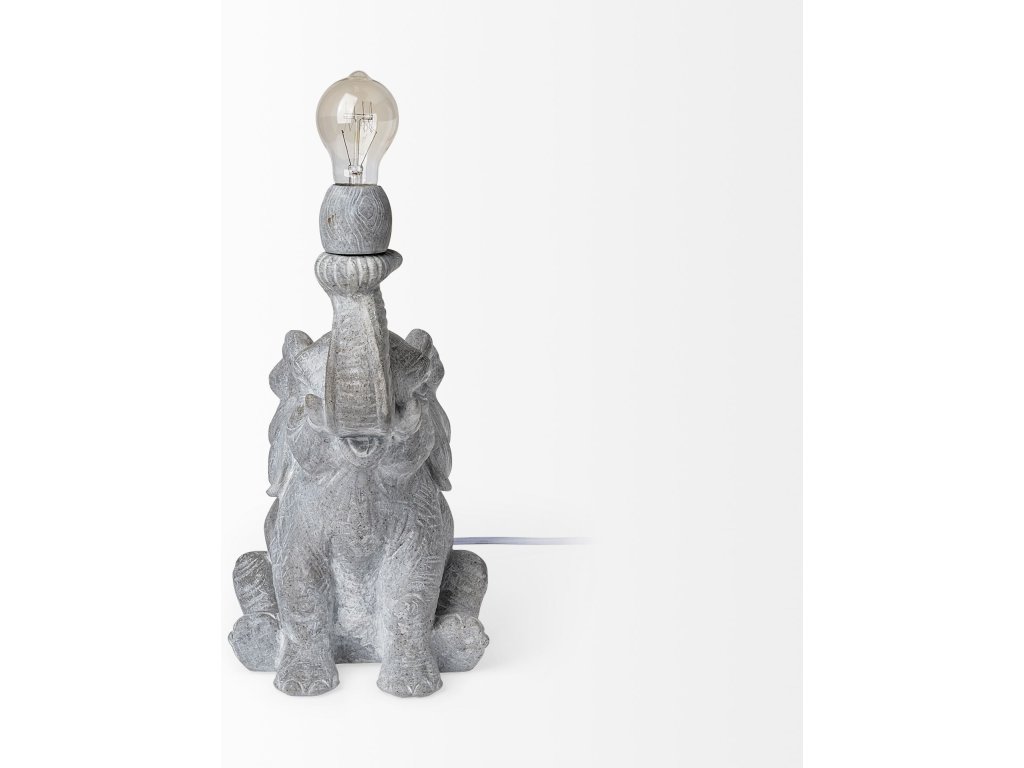 (15.9"H) Gray Resin Elephant Calf Table Lamp - image 2