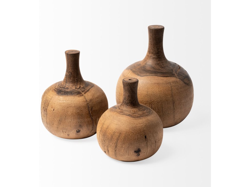 Large Solid Wood Vase Shaped Decorative Object - image 3