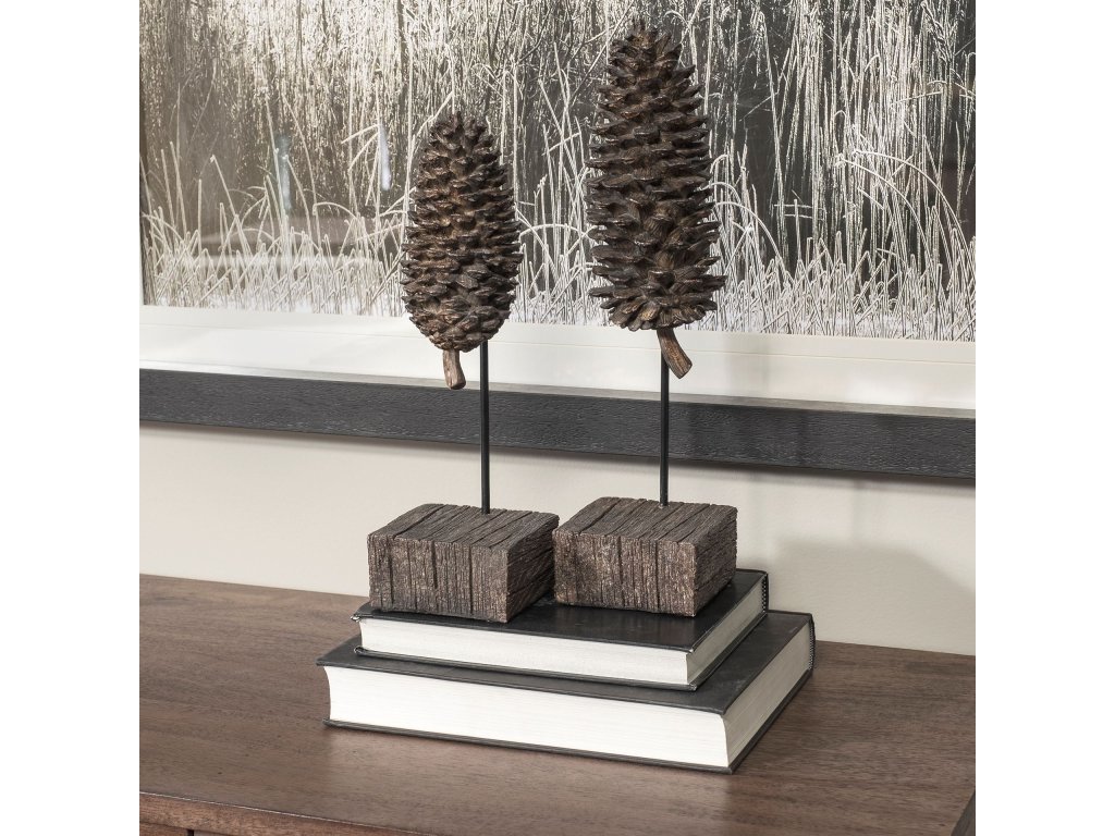 (Small) 4L x 4W Brown Resin Pinecone Replica - image 2
