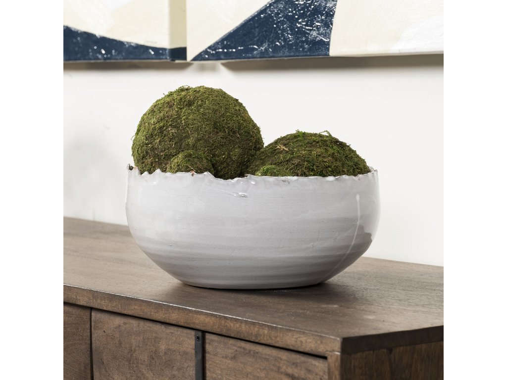 13L x 13W White Ceramic Large Decorative Bowl - image 3