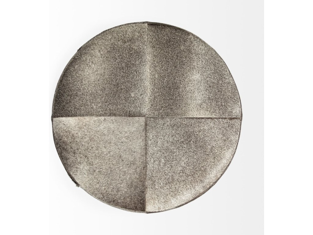 I 23"H Grey-Toned Hair-On-Hide Ottoman - image 7