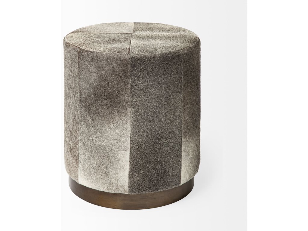 I 23"H Grey-Toned Hair-On-Hide Ottoman - image 6