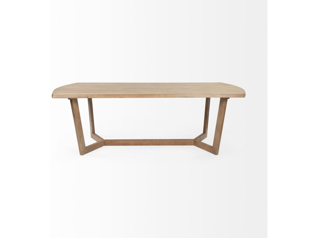 91.5X38 Rectangular Brown Solid Wood Top & Base Dining Table - image 3