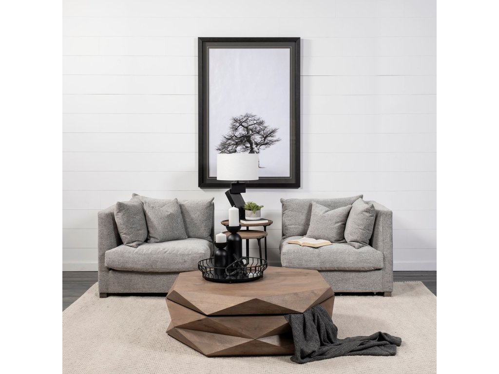 37.8L x 38.6W x 28.3H Medium Gray Corner Sectional Piece - image 2