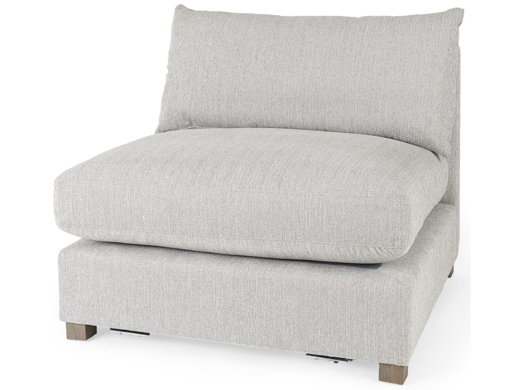 38.2L x 38.6W x 28.3H Light Gray Armless Sectional Piece - main image