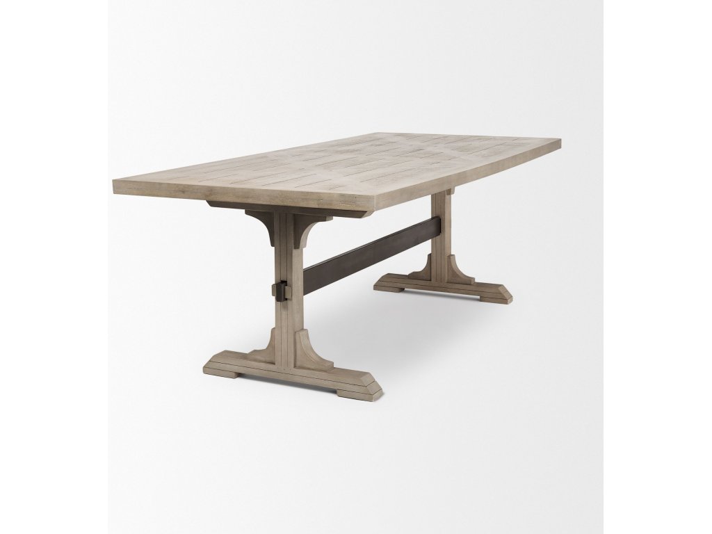 84X40 Brown Solid Wood Top & Base Dining Table - image 4