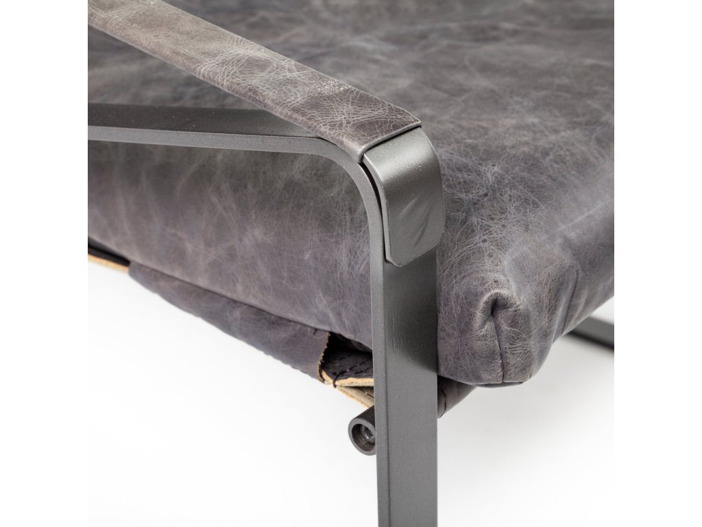 II Black Leather Body Metal Frame Accent Chair - image 10