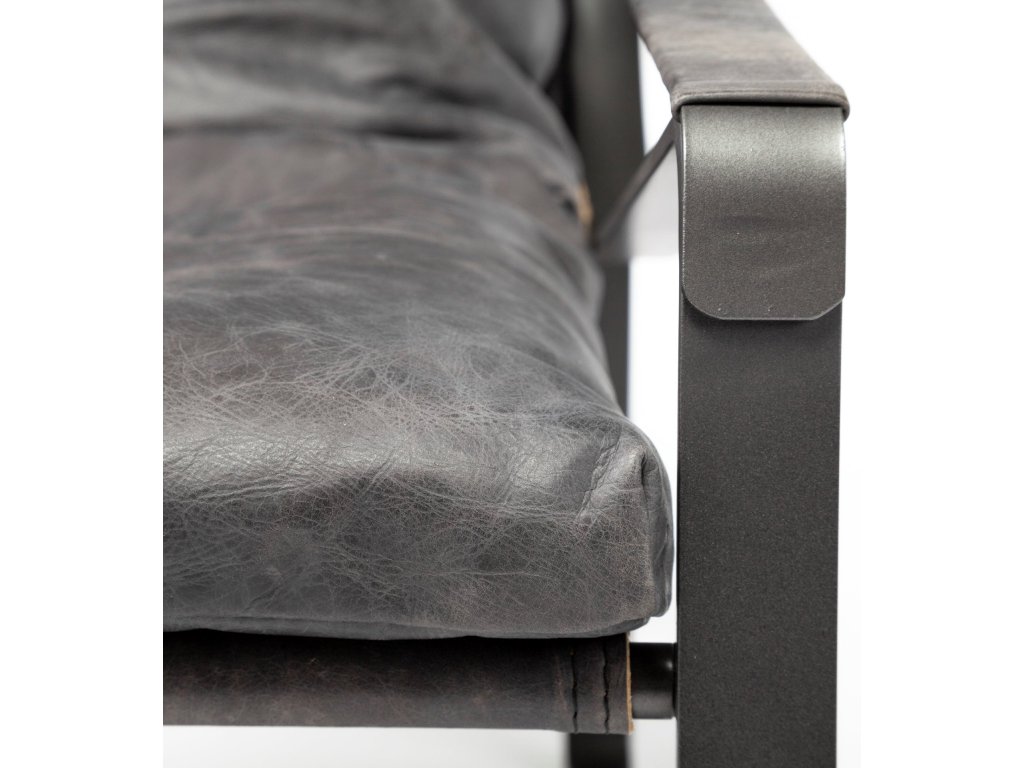 II Black Leather Body Metal Frame Accent Chair - image 11