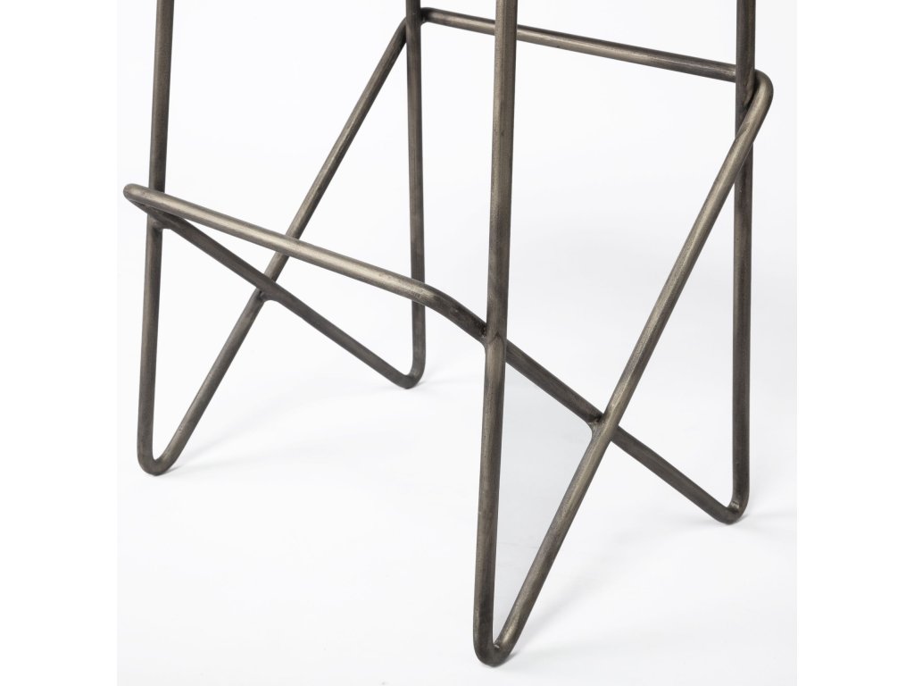 26" Total Height Cream Fabric Seat Gold Metal Frame Counter Stool - image 10