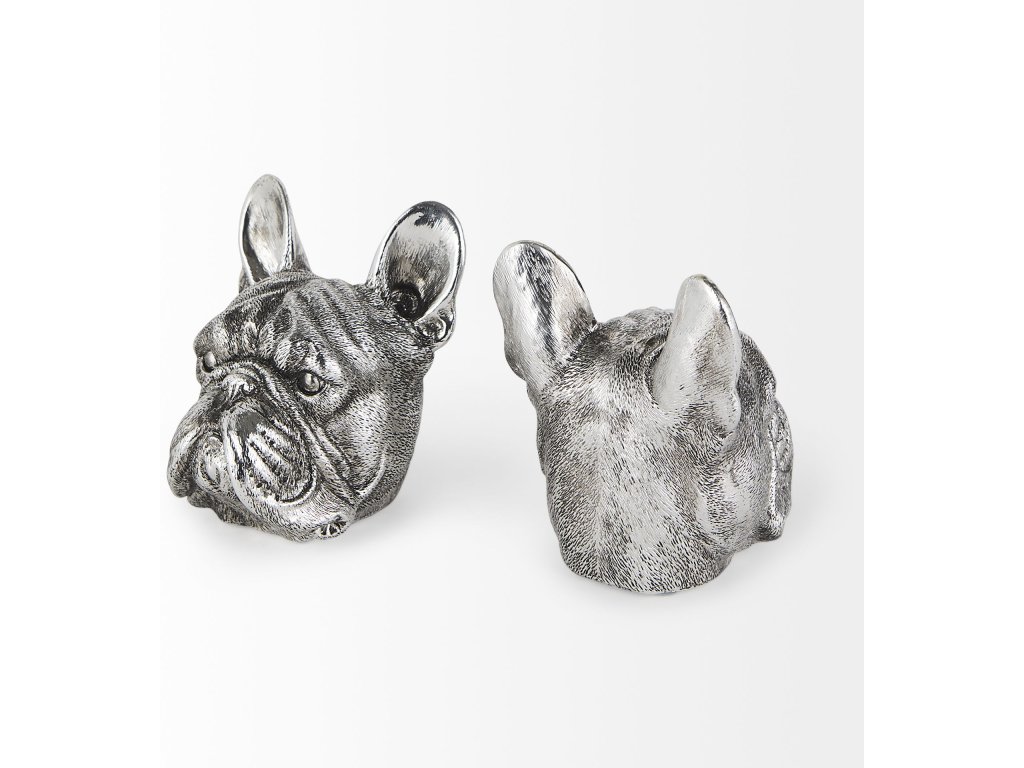 (Set of 2) 5L x 5W Silver American Bulldog Bookends - image 4
