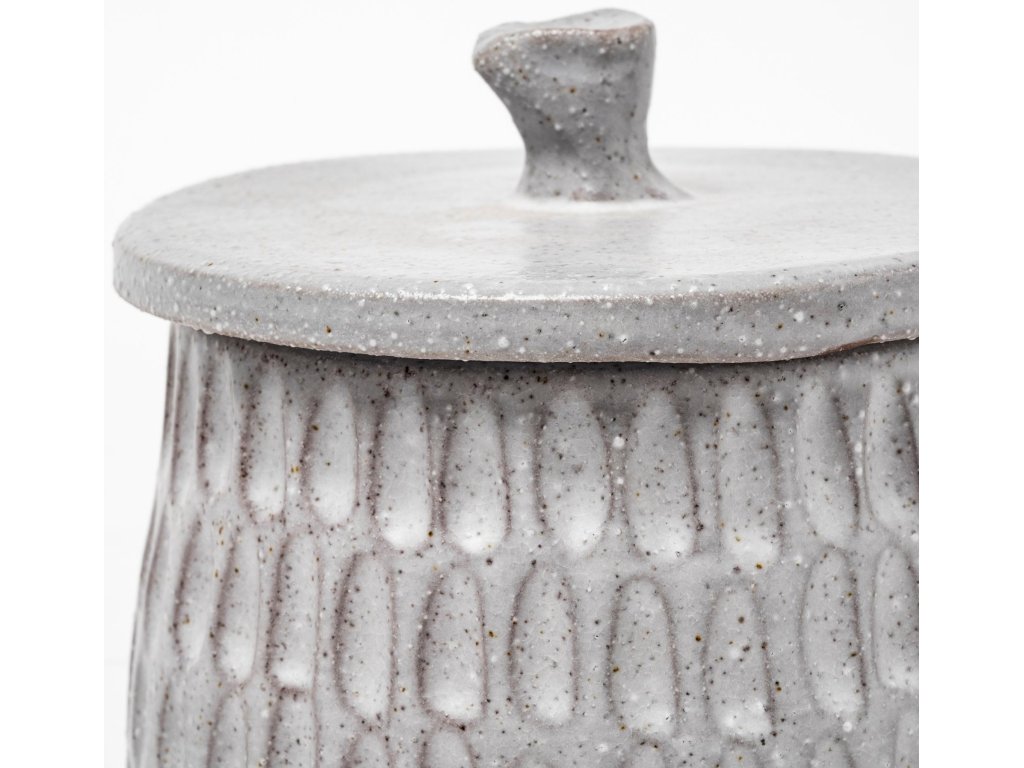 (Large) 5L x 5W Gray Ceramic Detailed Decorative Box - image 3