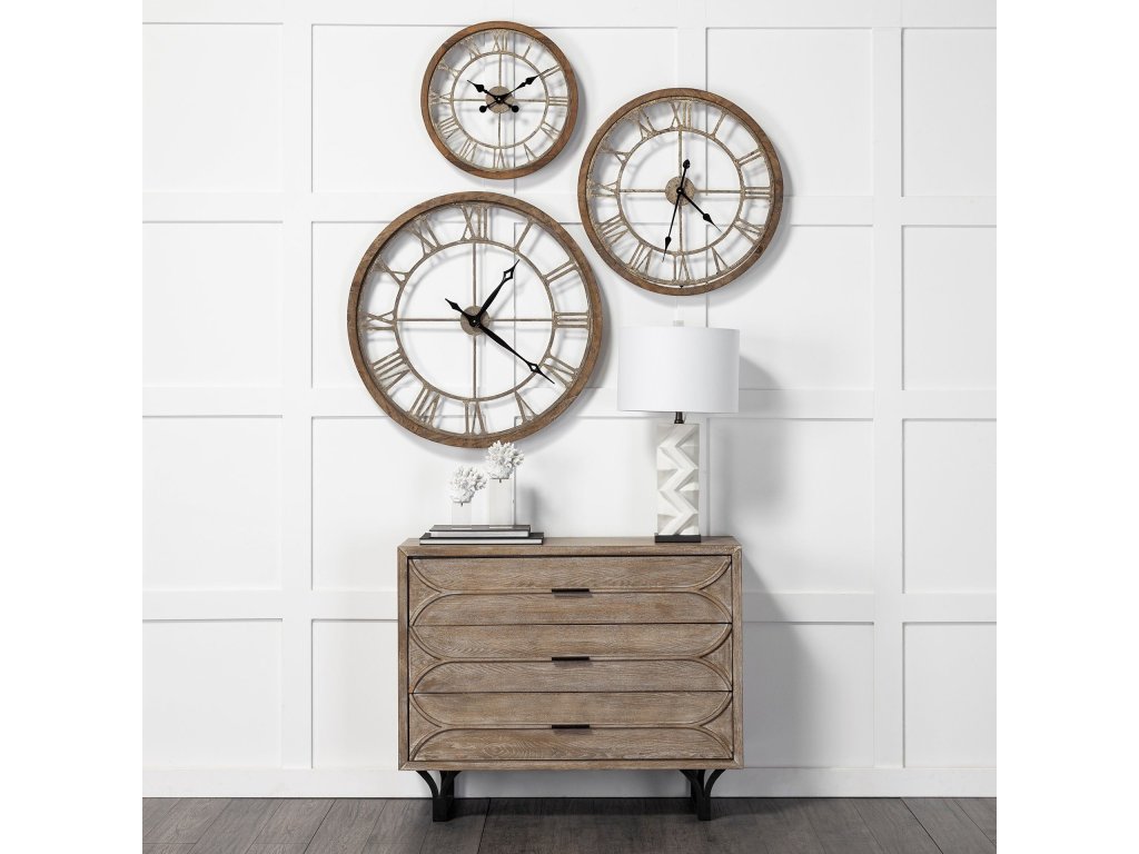 Light Brown 19" Small Farmhouse Wall Clock - image 1