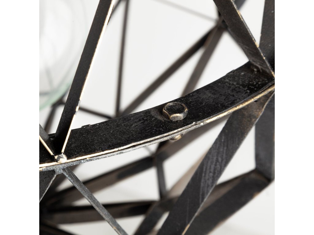 I 18X18 Black Metal Triangular Orb Pendant Light - image 5